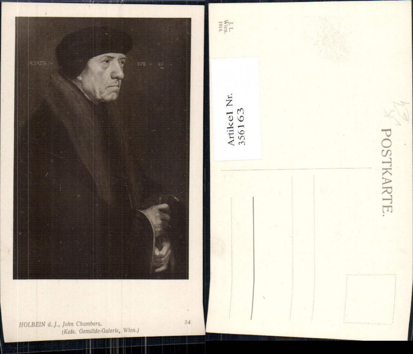 356163,Künstler Ak Holbein d. Jüngere John Chambers Portrait pub J. Löwy 54