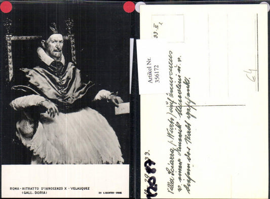 356172,Künstler Ak Velasquez Ritratto d Innocenzo X Religion