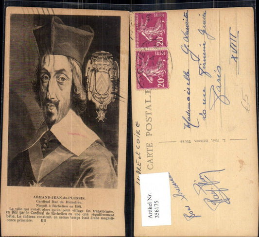 356175,Künstler Ak Armand Jean du Plessis Cardinal Duc de Richelieu Religion