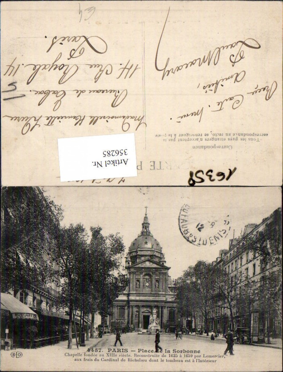 356285,Ile-de-France Paris Place de la Sorbonne Chapelle fondee