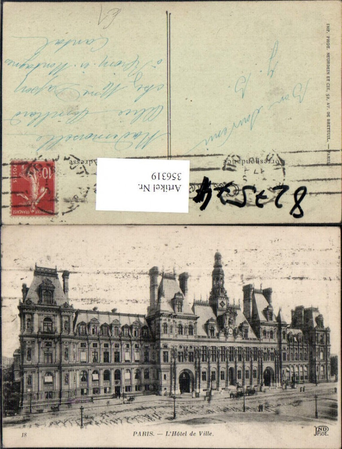 356319,Ile-de-France Paris L Hotel de Ville Rathaus