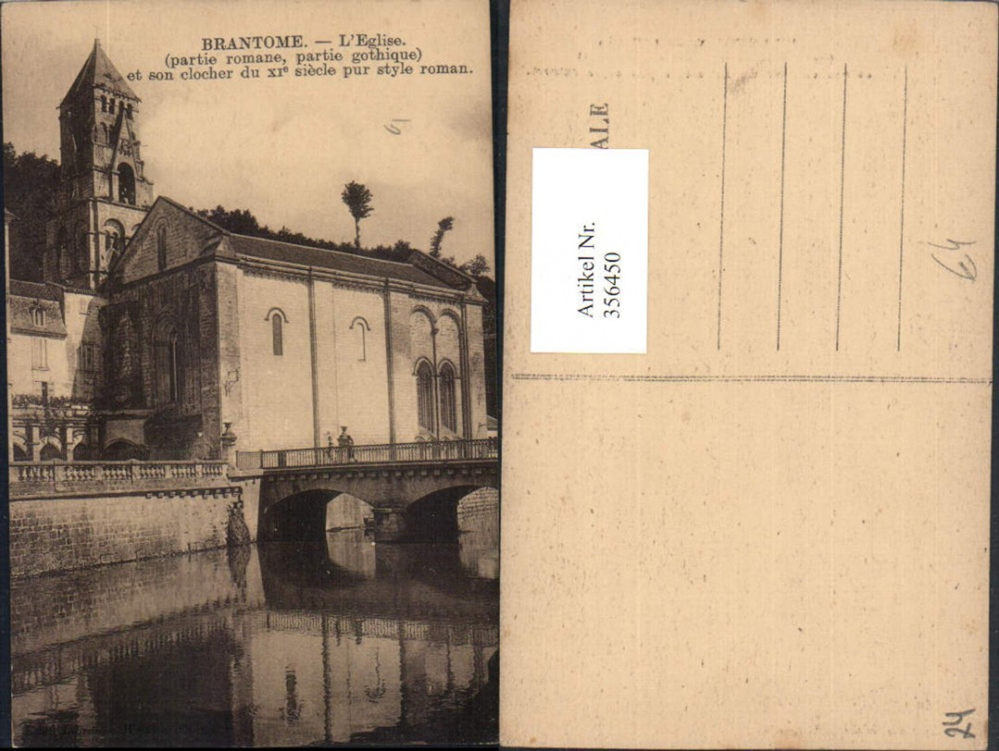 356450,Aquitanien Dordogne Brantome L'Eglise Kirche Brücke