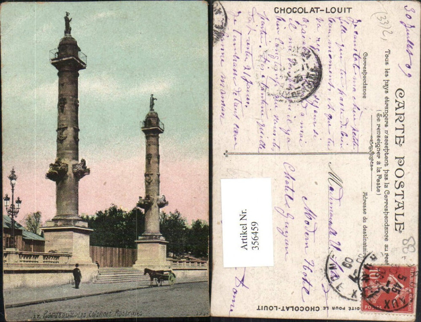 356459,Aquitanien Gironde Bordeaux Les Colonnes Rostrales Säulen