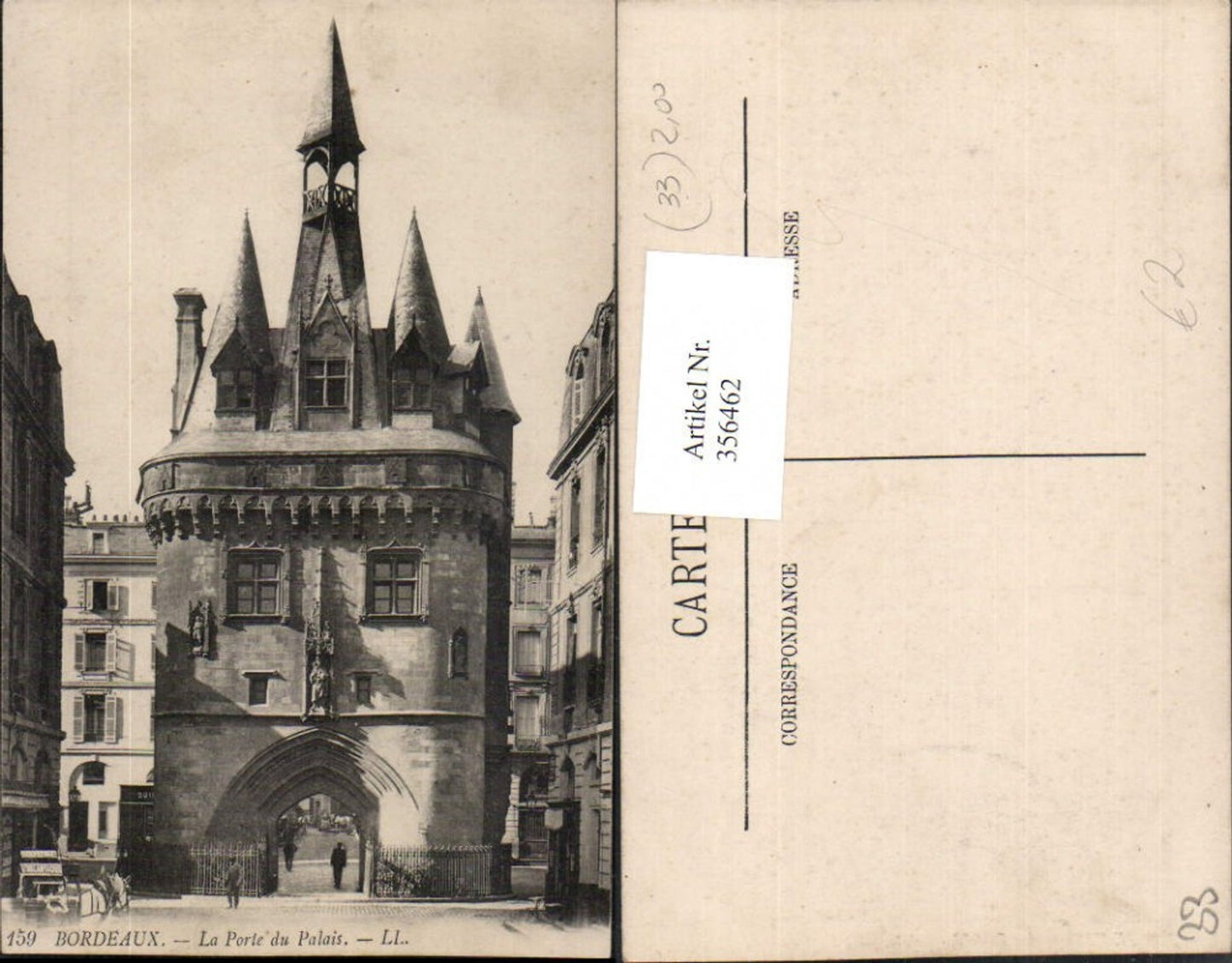 356462,Aquitanien Gironde Bordeaux La Porte du Palais Tor Türmchen