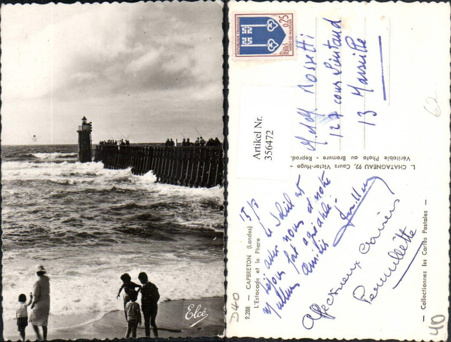 356472,Aquitanien Landes Capbreton L'Estacade et le Phare Leuchtturm Strand