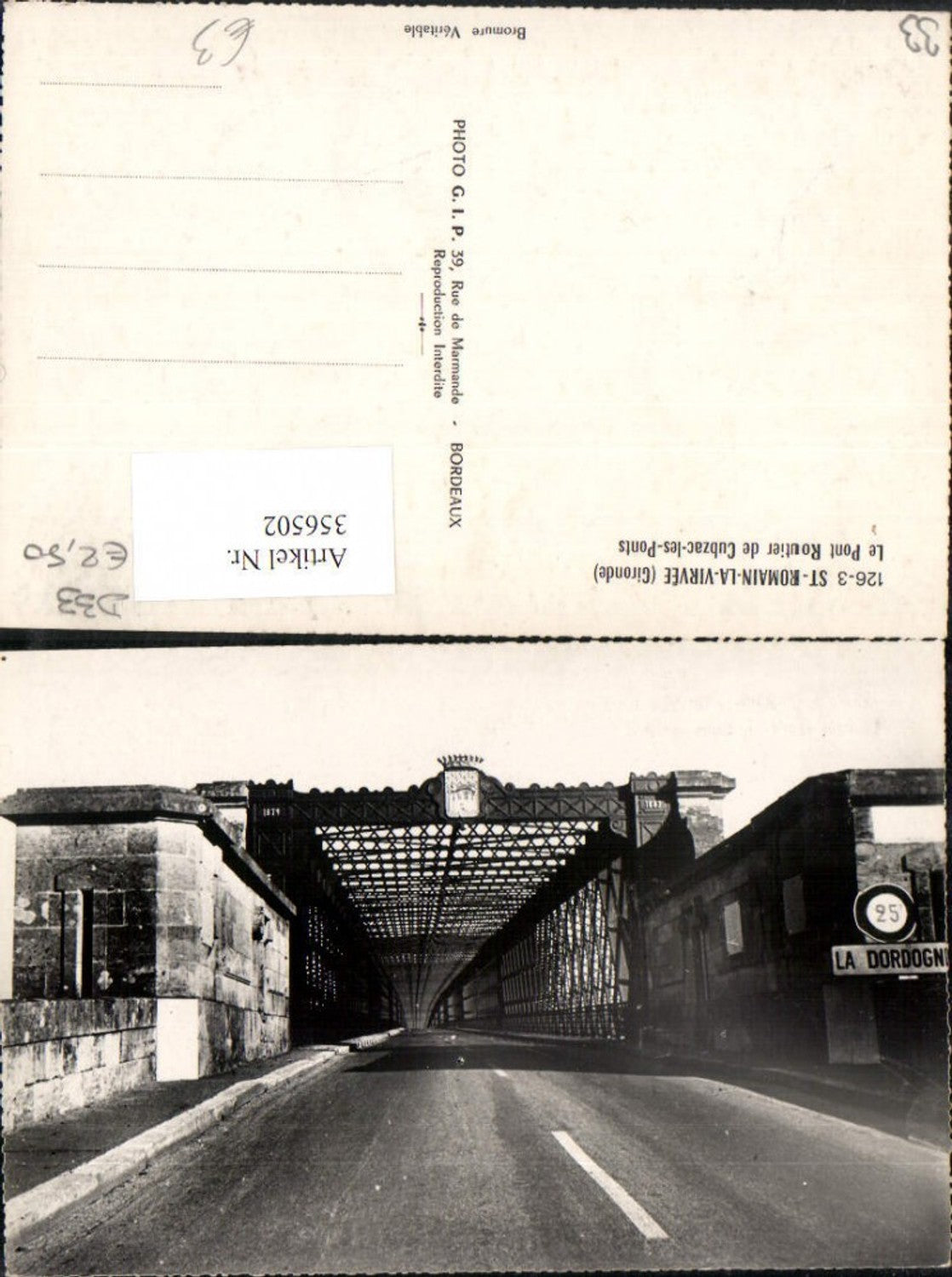356502,Aquitanien Gironde St-Romain-la-Virvee Pont Routier de Cubzac-les-Ponts Brücke