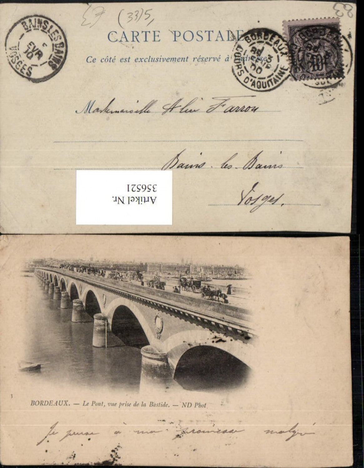 356521,Aquitanien Gironde Bordeaux Le Pont vue prise de la Bastide Brücke