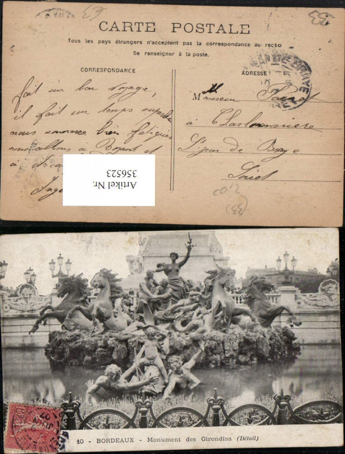 356523,Aquitanien Gironde Bordeaux Monument des Girondins Figuren