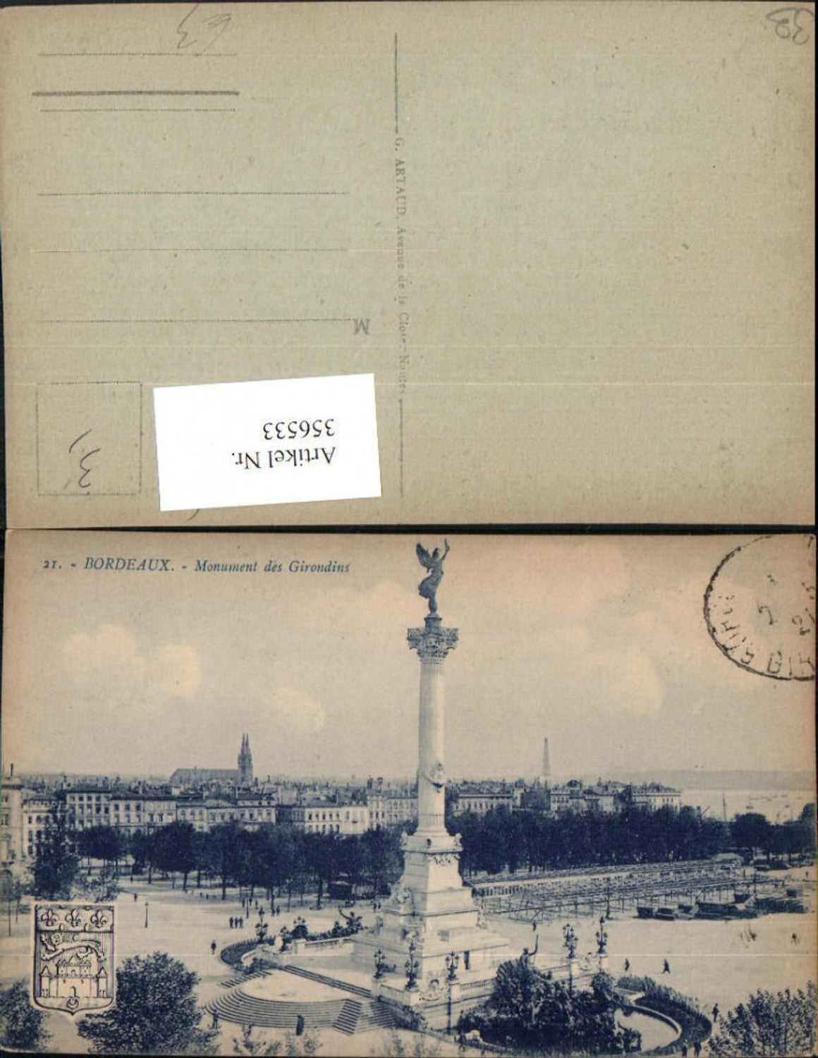 356533,Aquitanien Gironde Bordeaux Monument des Girondins Säule