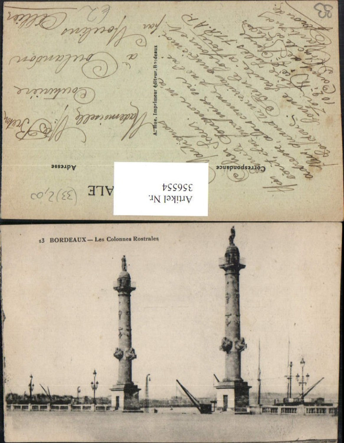 356554,Aquitanien Gironde Bordeaux Les Colonnes Rostrales Säulen