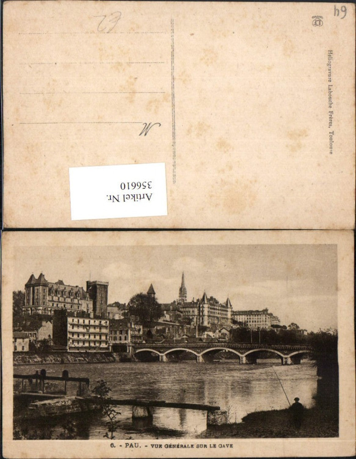 356610,Aquitanien Pyrenees-Atlantiques Pau Vue Generale sur le Gave Teilansicht Brücke