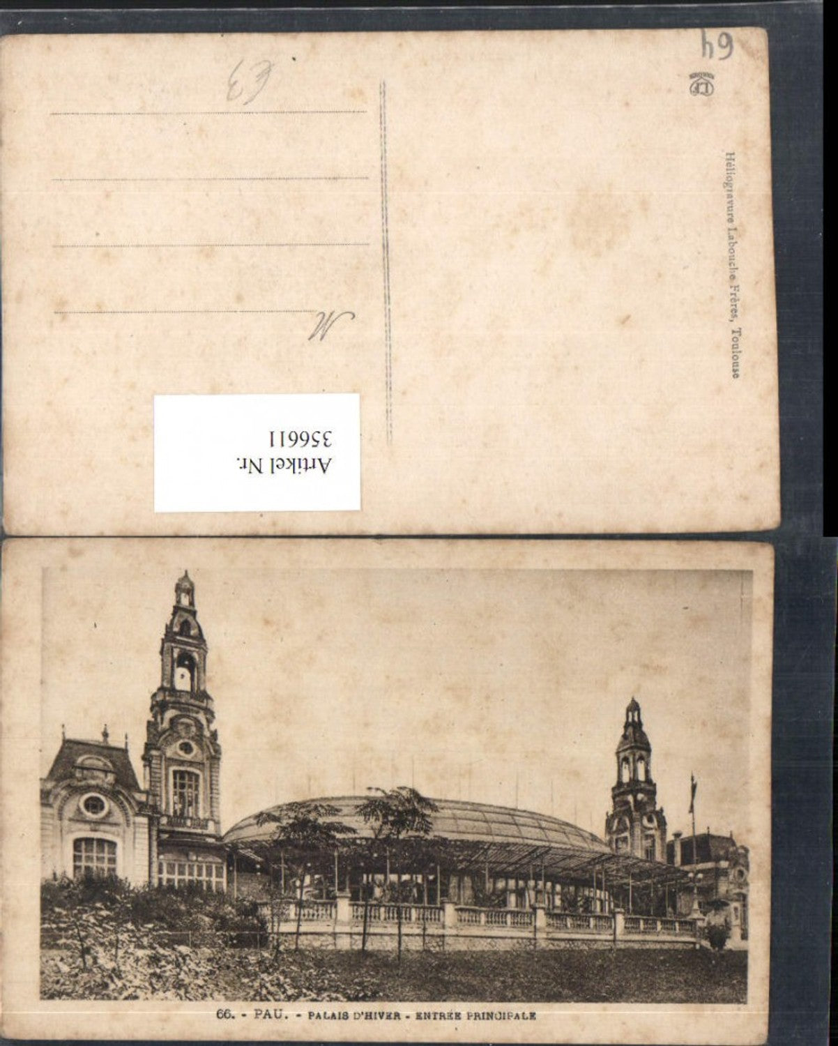 356611,Aquitanien Pyrenees-Atlantiques Pau Palais d'Hiver Entree principale Türme