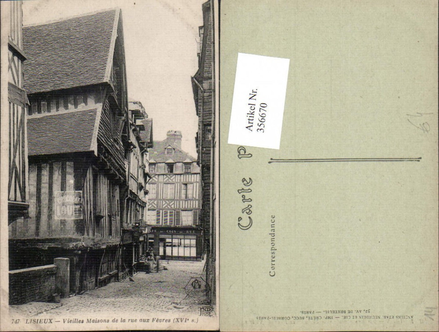356670,Lower Normandy Calvados Lisieux Vieilles Maisons de la rue aux Fevres