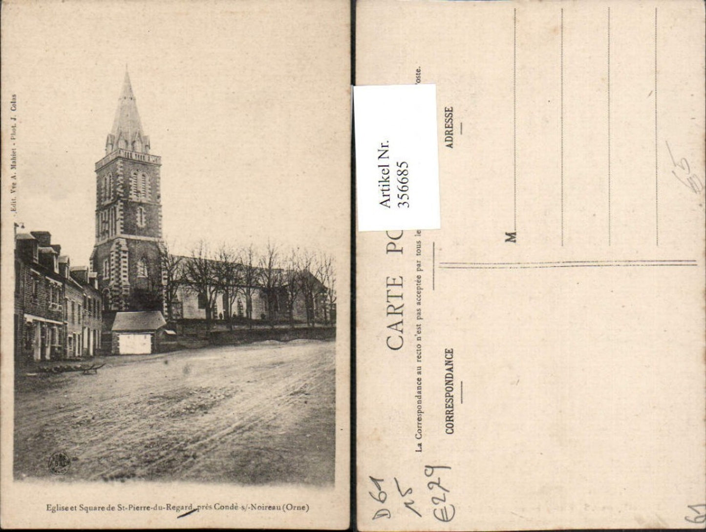 356685,Basse-Normandie Orne Eglise et Square St-Pierre-du-Regard pres Conde-sur-Noireau Kirche