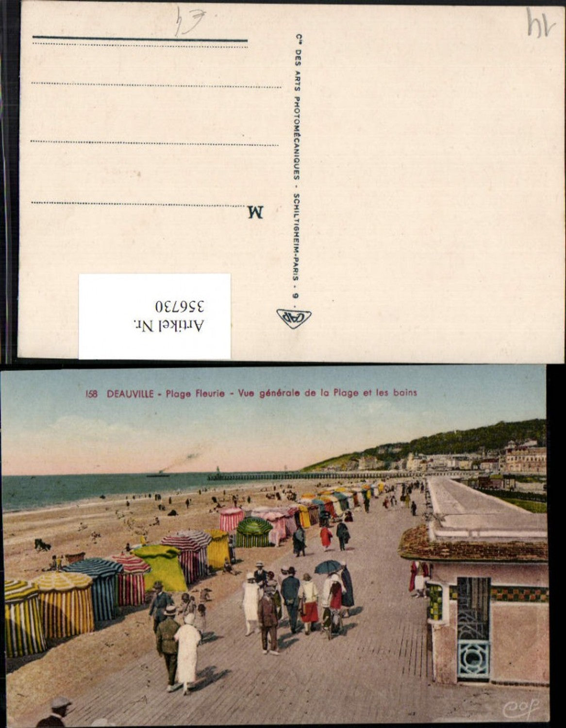 356730,Basse-Normandie Calvados Deauville Plage Fleurie Vue generale de la Plage Strand