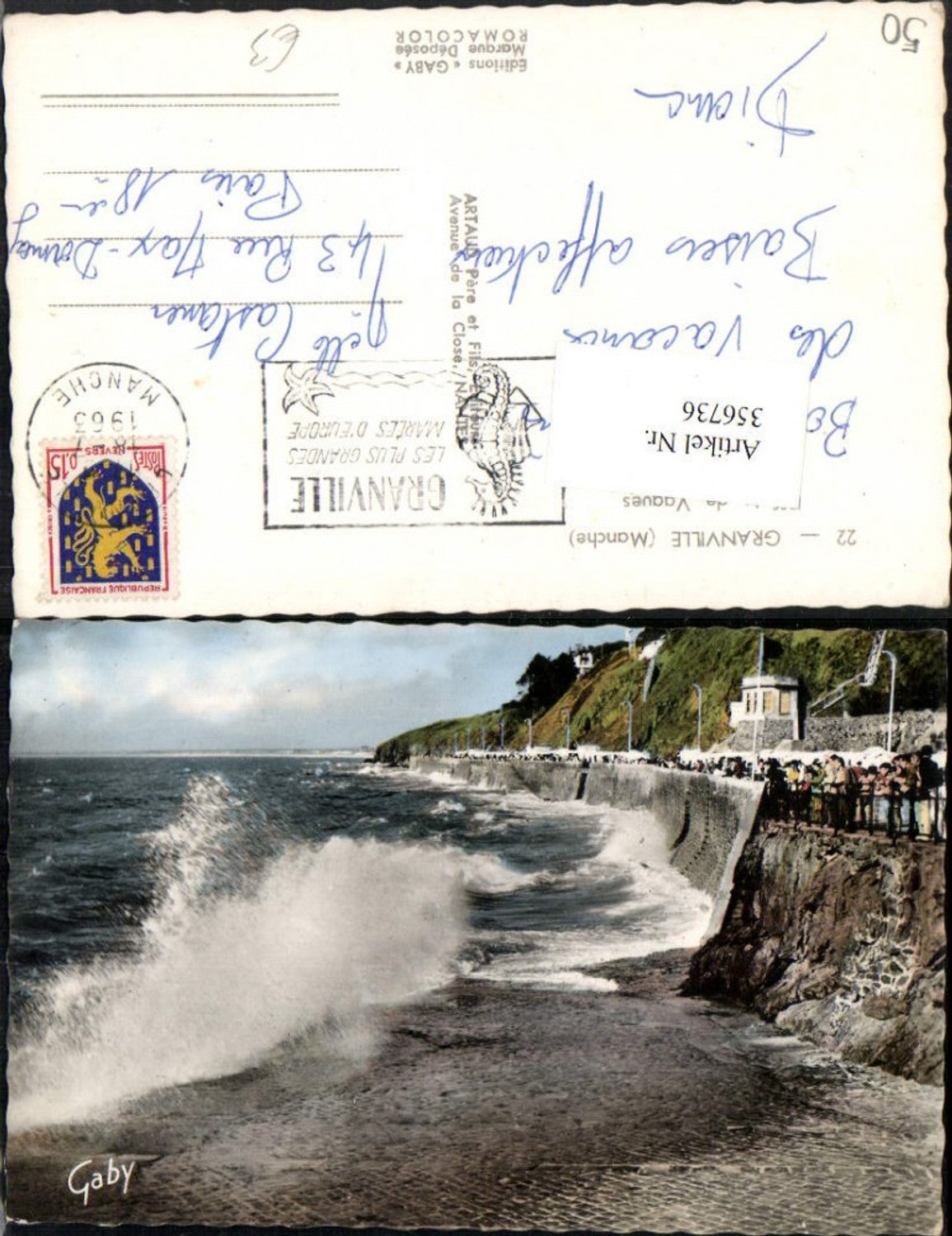356736,Basse-Normandie Manche Granville Effets de Vagues Brandung