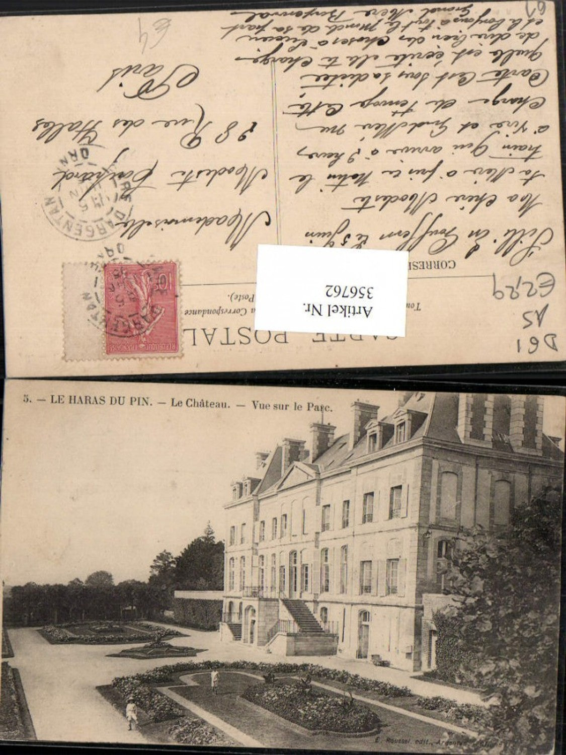356762,Basse-Normandie Orne Le Haras du Pin Chateau Vue sur le Parc Schloss