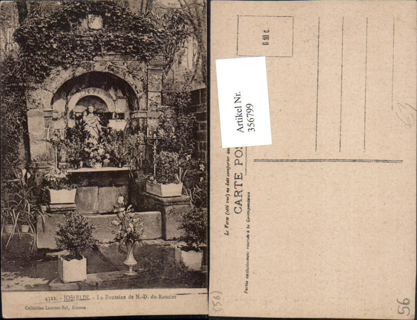 356799,Bretagne Morbihan Josselin La Fontaine de Notre-Dame du Roncier Brunnen