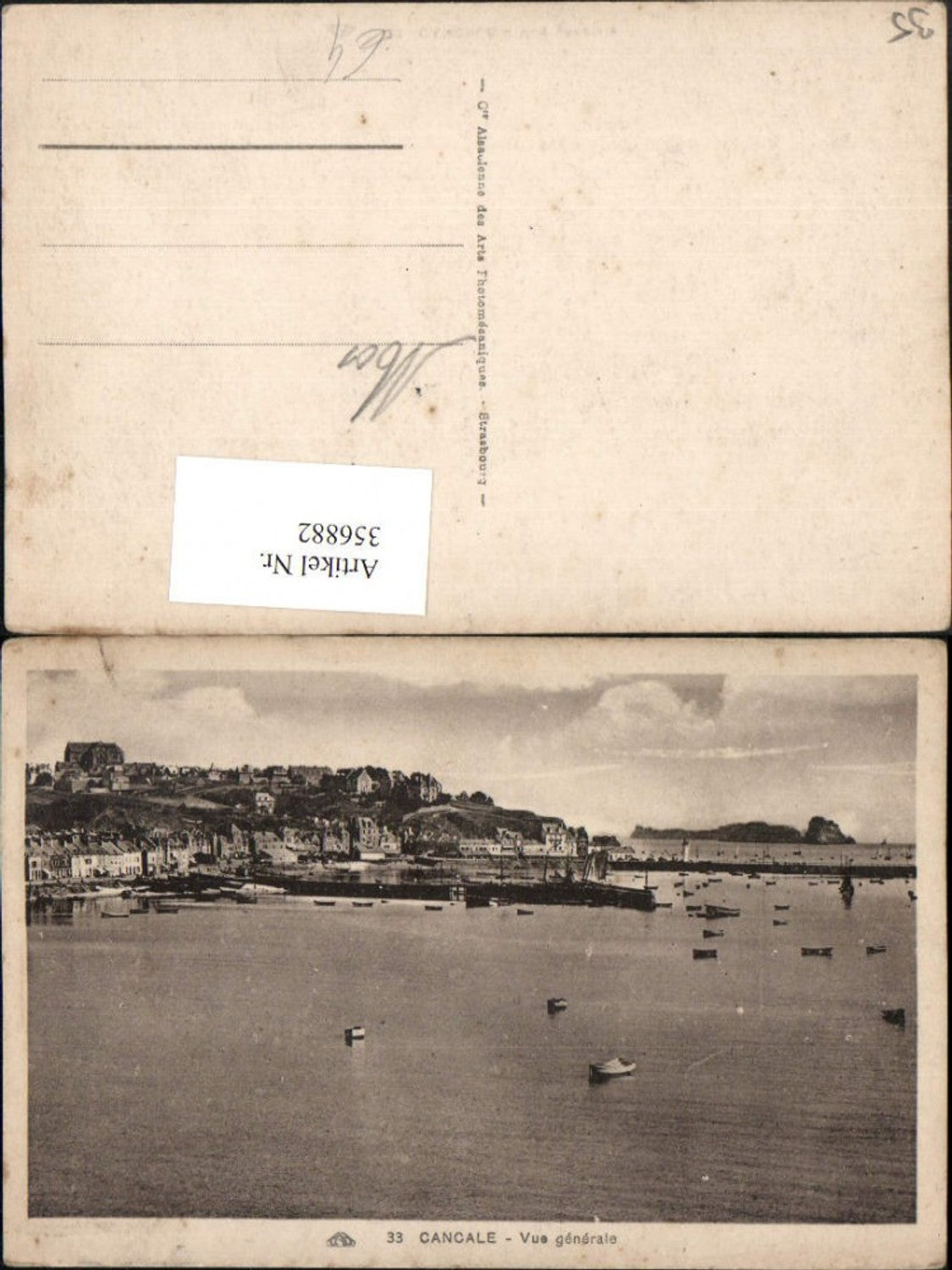 356882,Bretagne Ille-et-Vilaine Cancale Vue generale Totale Hafen