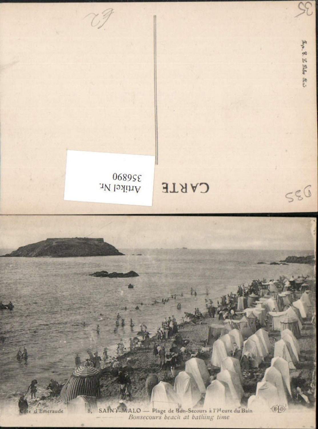 356890,Bretagne Ille-et-Vilaine Saint-Malo Plage de Bon-Secours Strand Strandleben