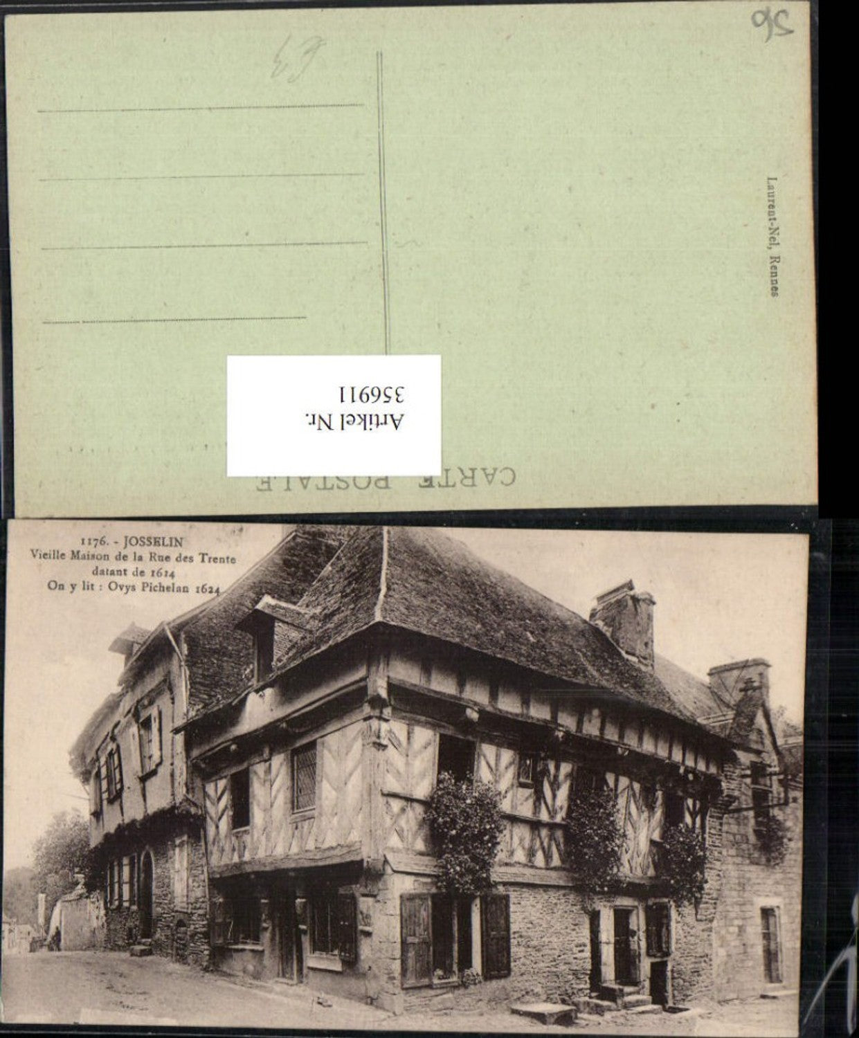 356911,Bretagne Morbihan Josselin Vieille Maison de la Rue des Trente Haus