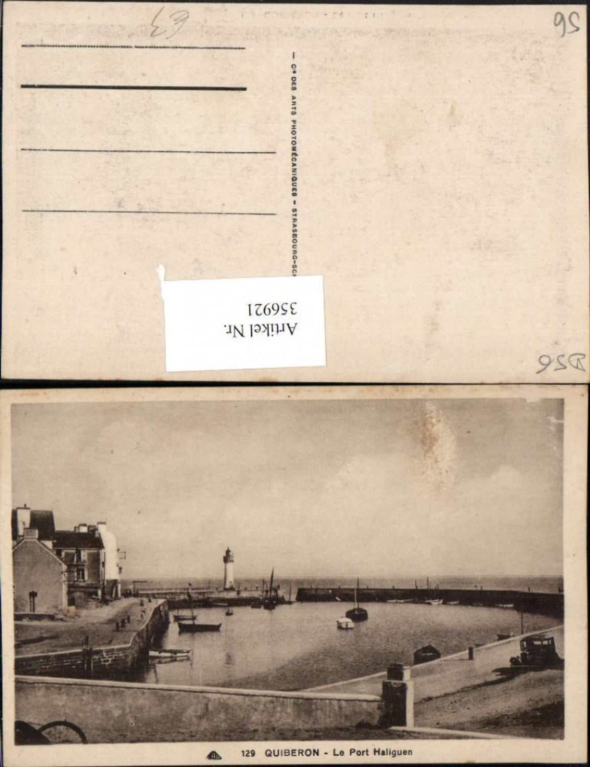 356921,Bretagne Morbihan Quiberon Le Port Haliguen Hafen Leuchtturm