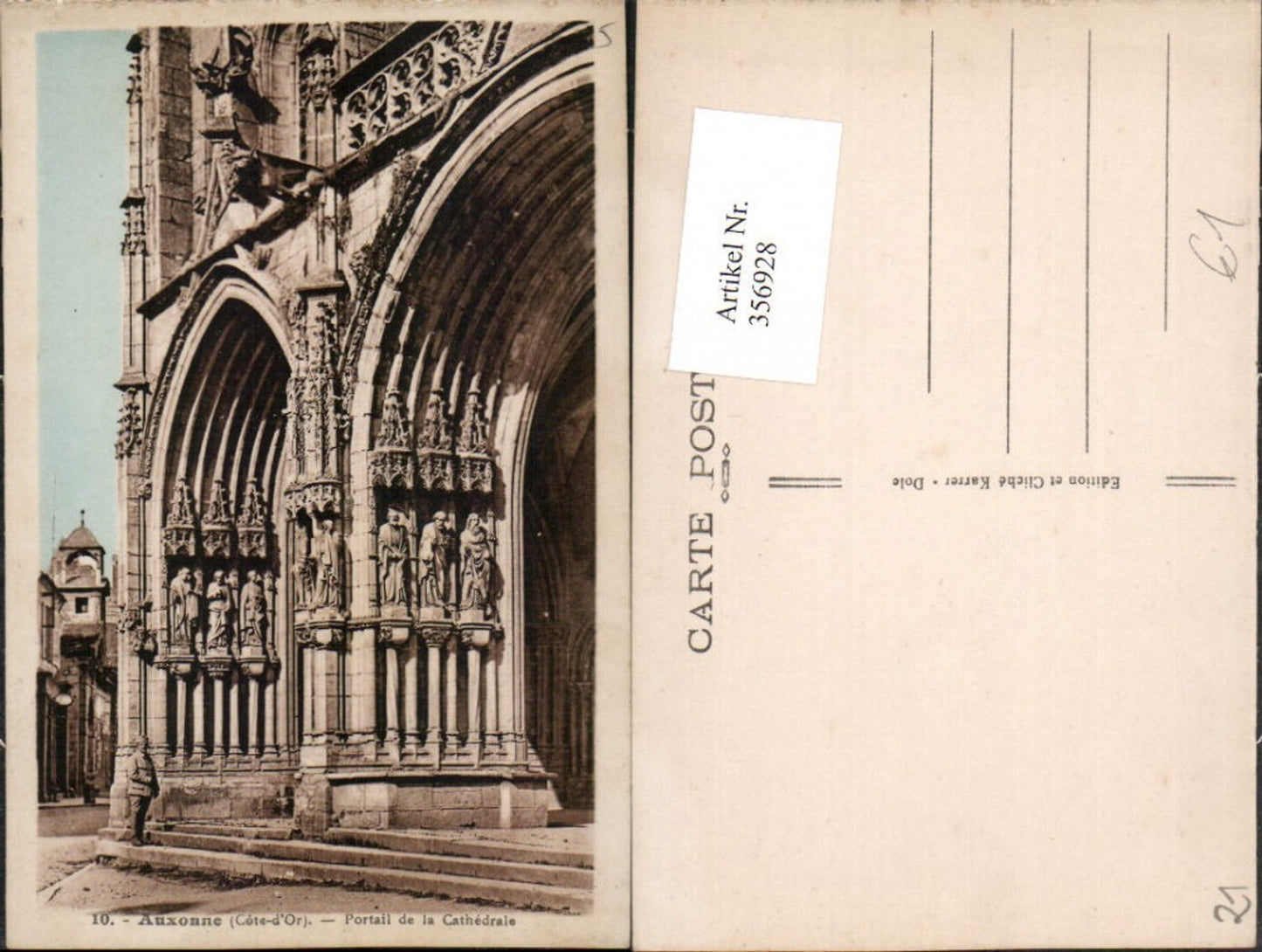 356928,Burgund Cote-Or Auxonne Portail de la Cathedrale Kirchenportal