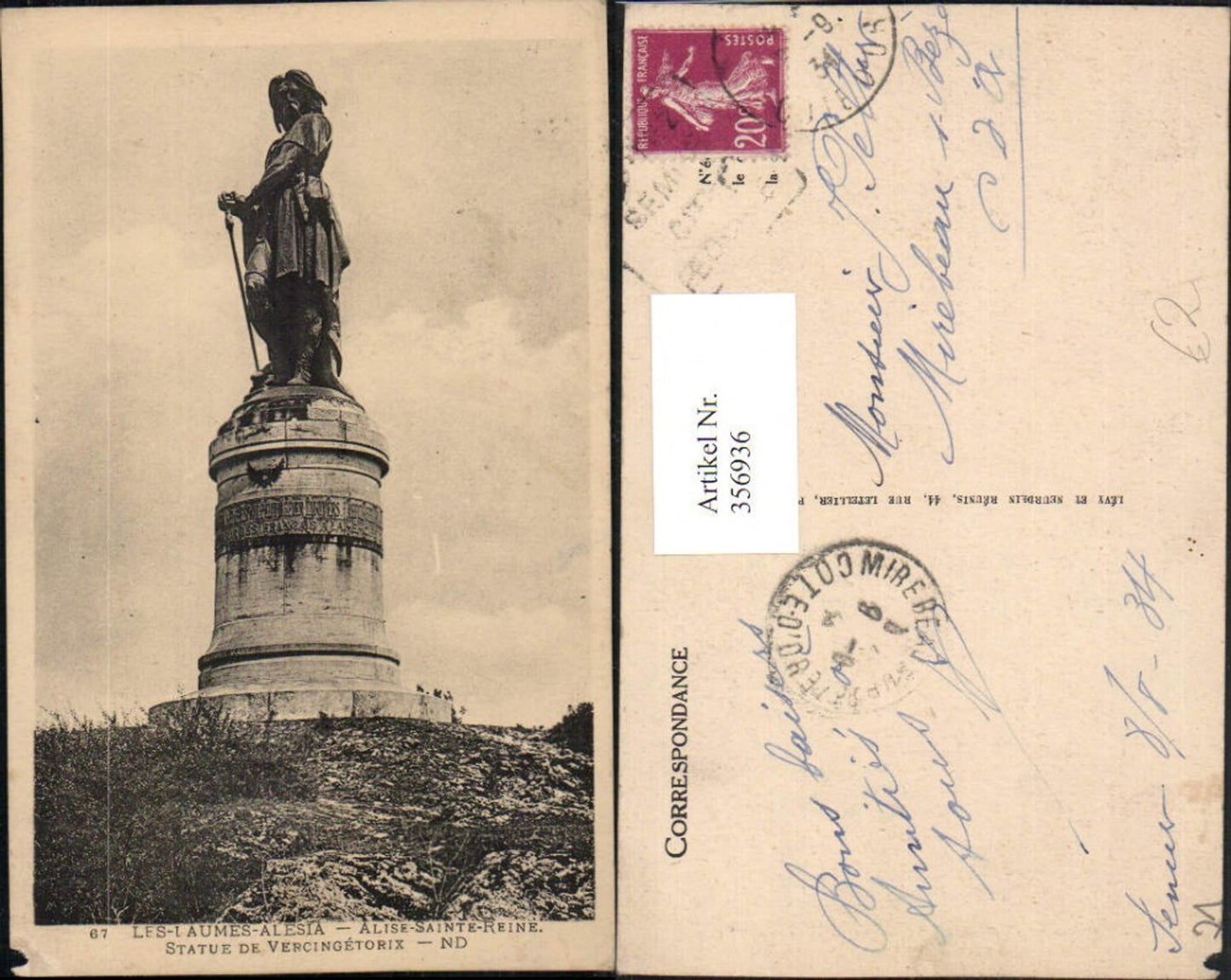 356936,Burgund Cote-Or Les-Laumes-Alesia Alise-Sainte-Reine Staute Vercingetorix
