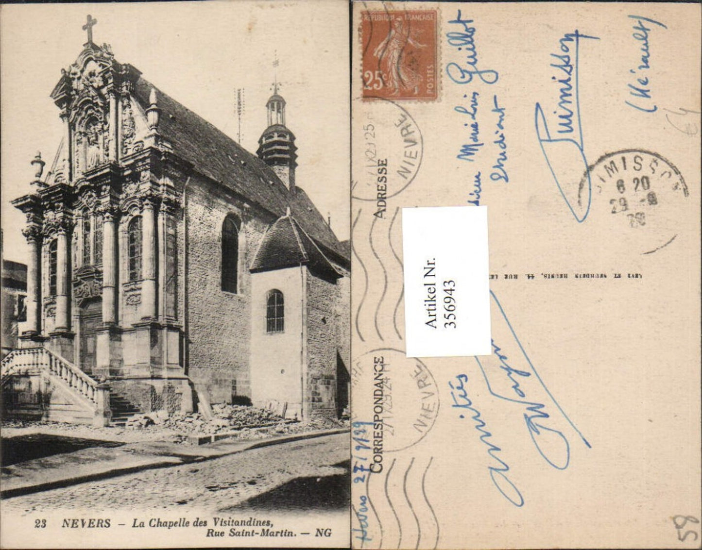 356943,Burgund Nievre Nevers La Chapelle des Visitandines Kirche Kapelle