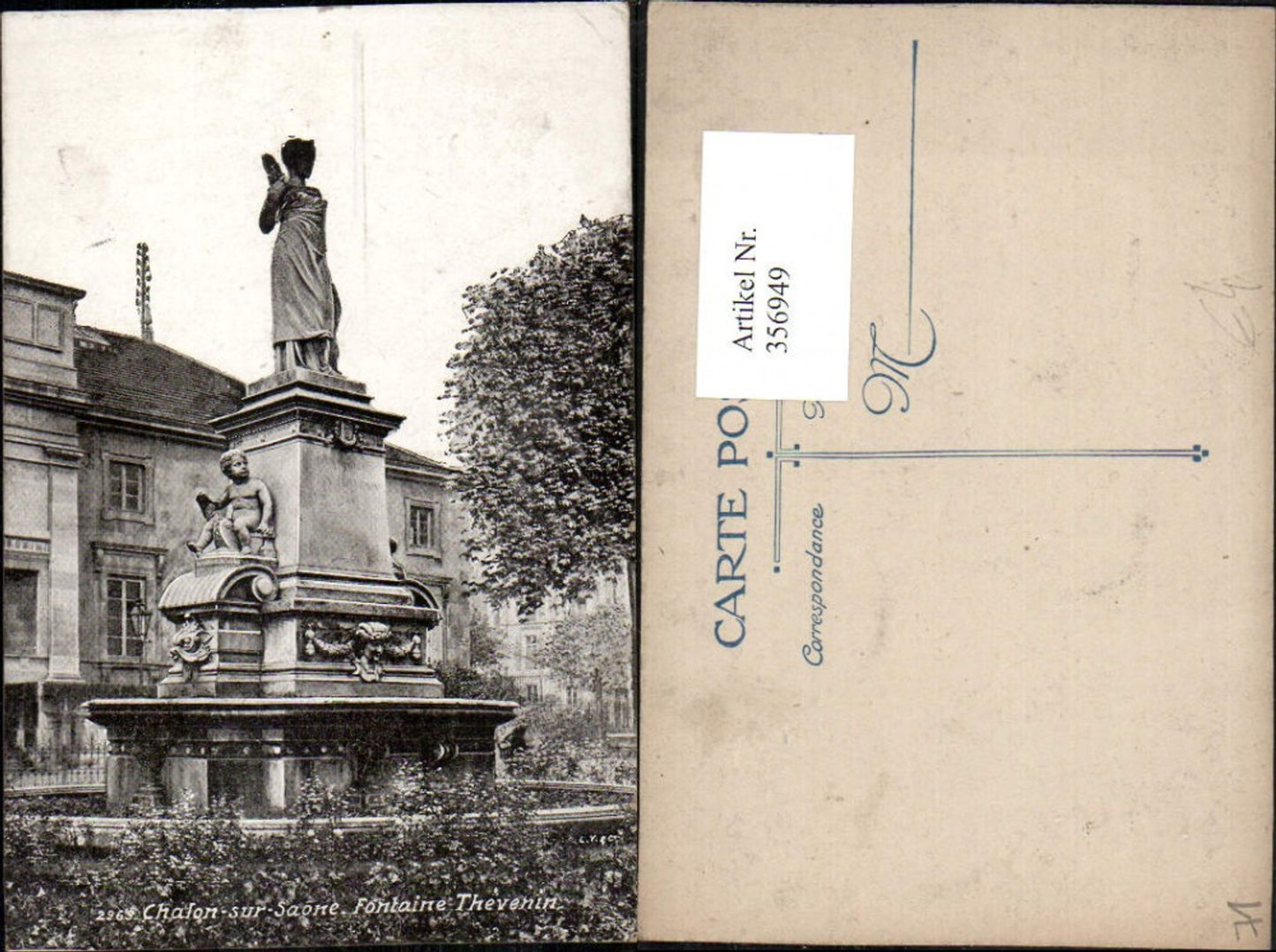 356949,Burgund Saone-et-Loire Chalon-sur-Saone Fontaine Thevenin Brunnen