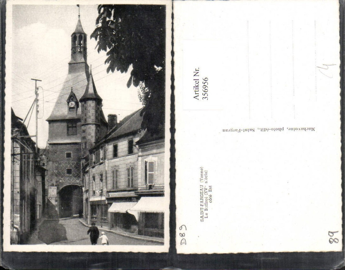 356956,Burgund Yonne Saint-Frageau Le Beffroi Straßenansicht Tor Turm