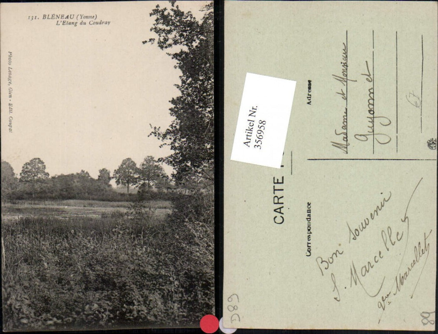 356958,Burgund Yonne Bleneau L'Etang du Coudray Landschaft