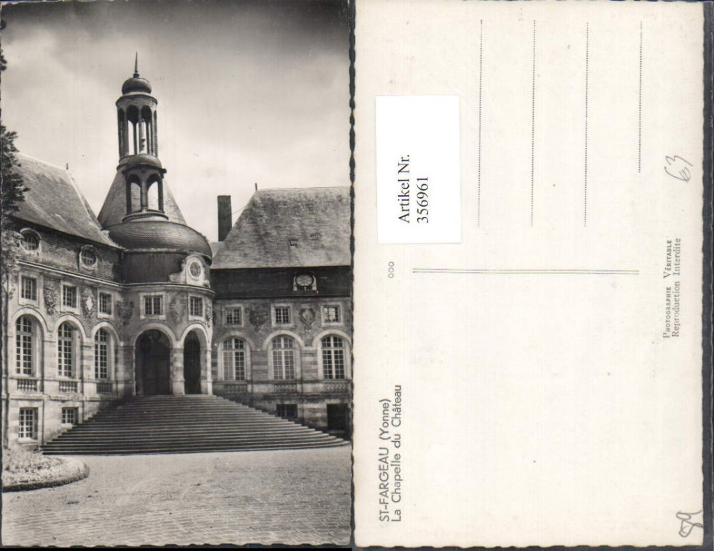 356961,Burgund Yonne St-Fargeau La Chapelle du Chateau Schlosskapelle