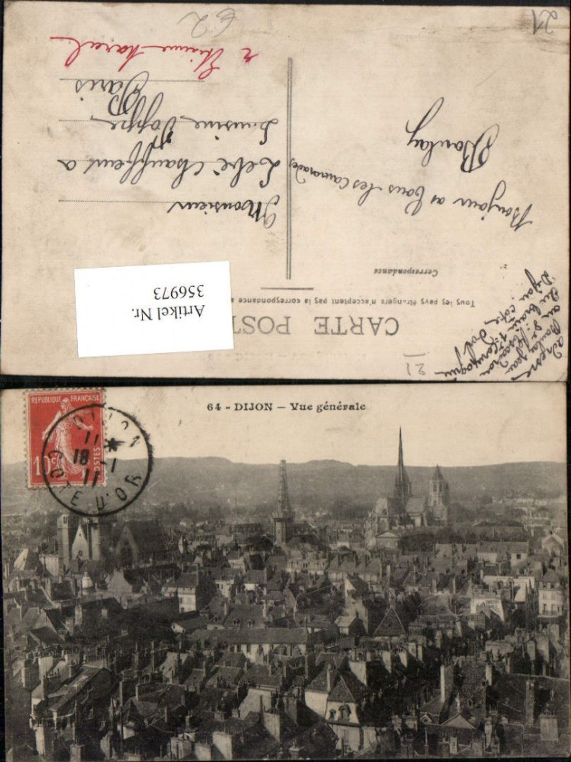 356973,Burgund Cote-Or Dijon Vue generale Totale
