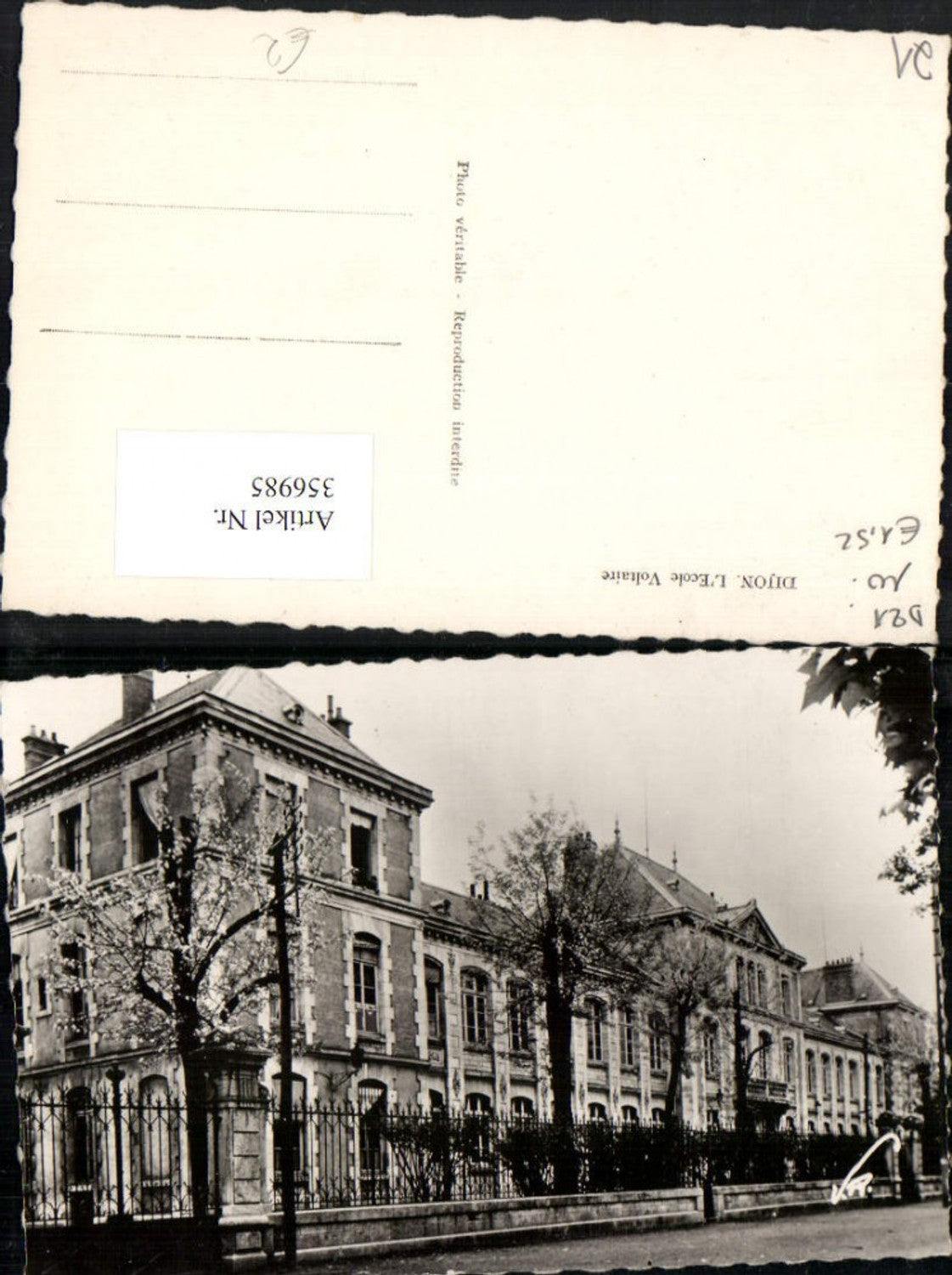 356985,Burgund Cote-Or Dijon L'Ecole Voltaire Schule Schulgebäude