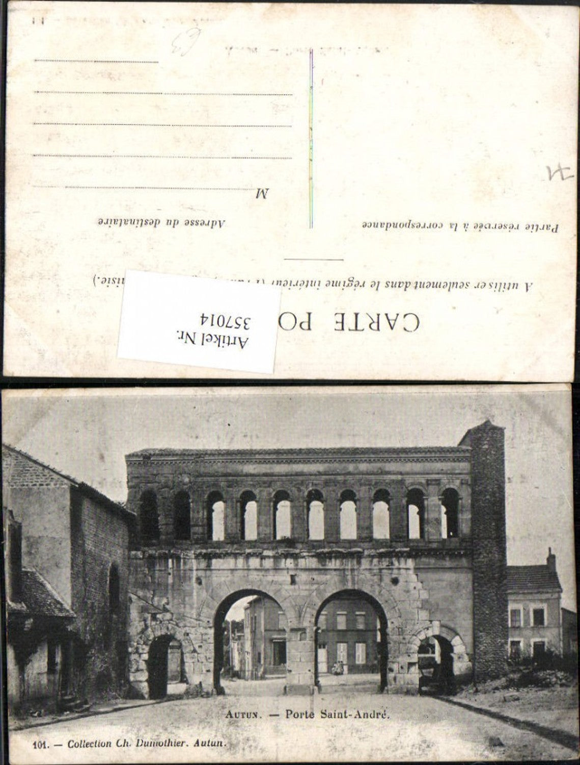 357014,Burgund Saone-et-Loire Autun Porte Saint-Andre Straßenansicht Tore