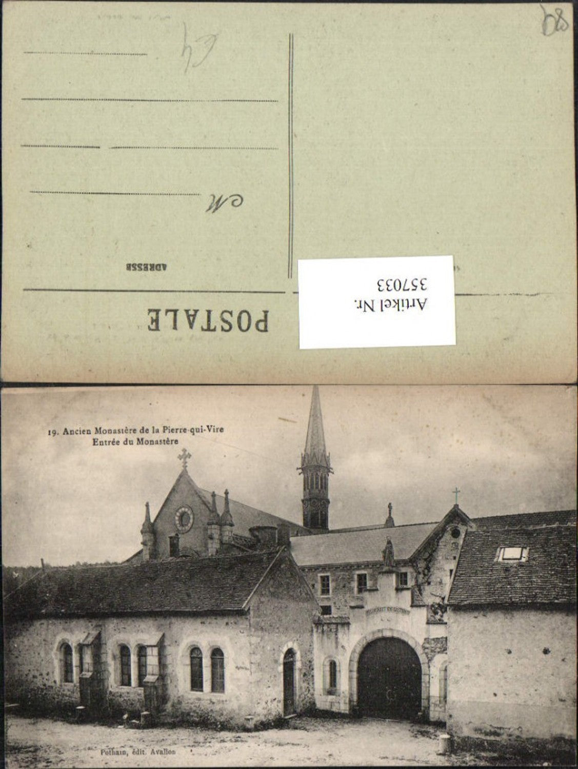 357033,Burgund Yonne Ancien Monastere de la Pierre-qui-Vire Entree Kirche