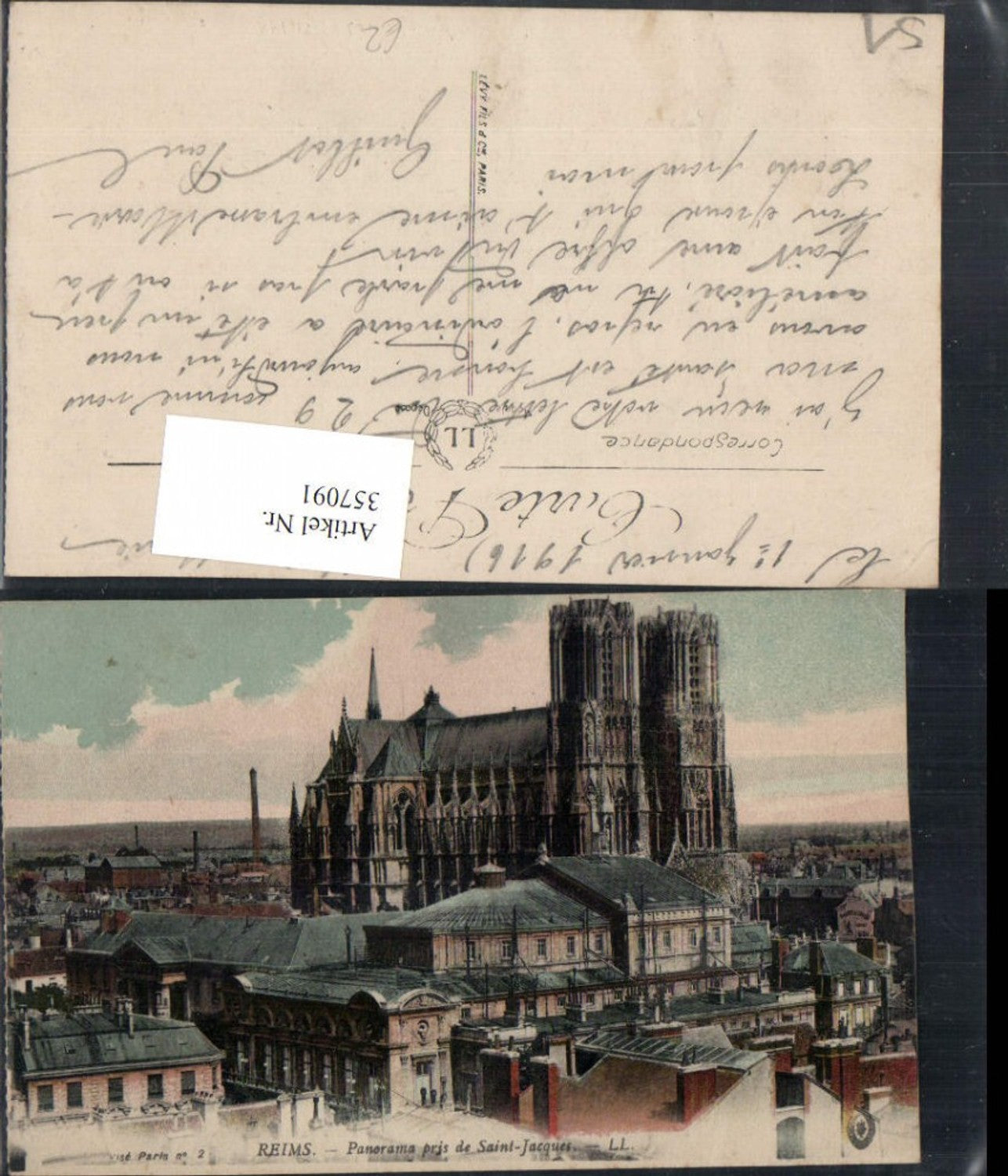 357091,Champagne-Ardenne Marne Reims Panorama pris de Saint-Jacques Kirche