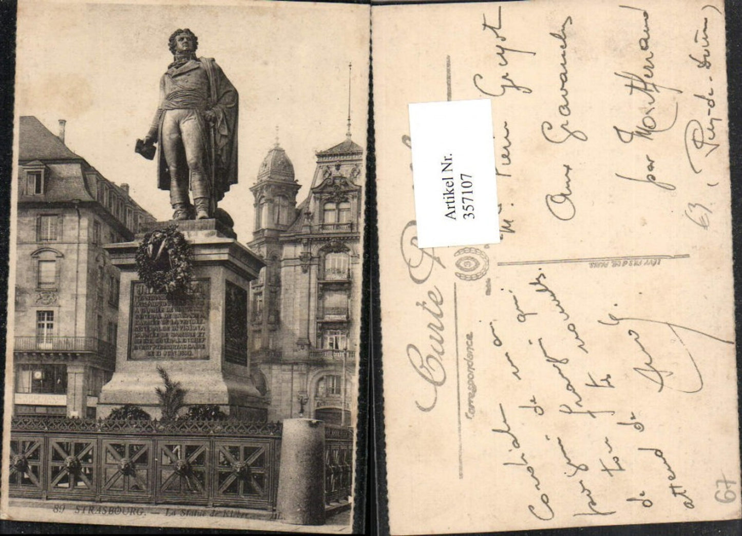 357107,Elsass Bas-Rhin Strasbourg Straßburg La Statue de Kleber Denkmal
