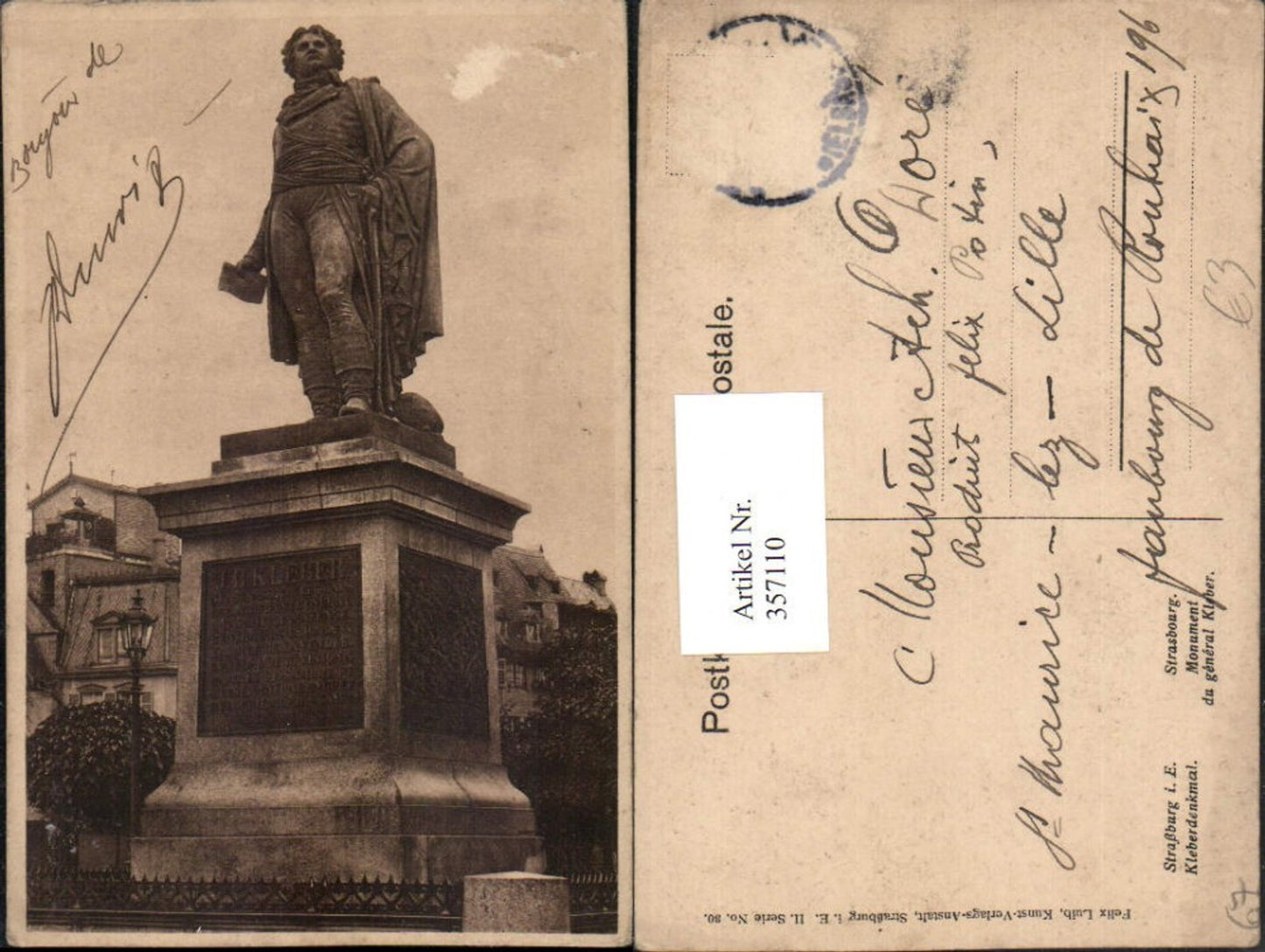 357110,Elsass Bas-Rhin Strasbourg Straßburg Mnumet du general Kleber Denkmal