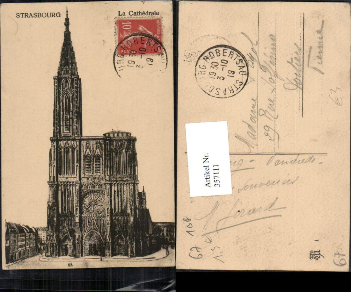 357111,Elsass Bas-Rhin Strasbourg Straßburg La Cathedrale Kirche
