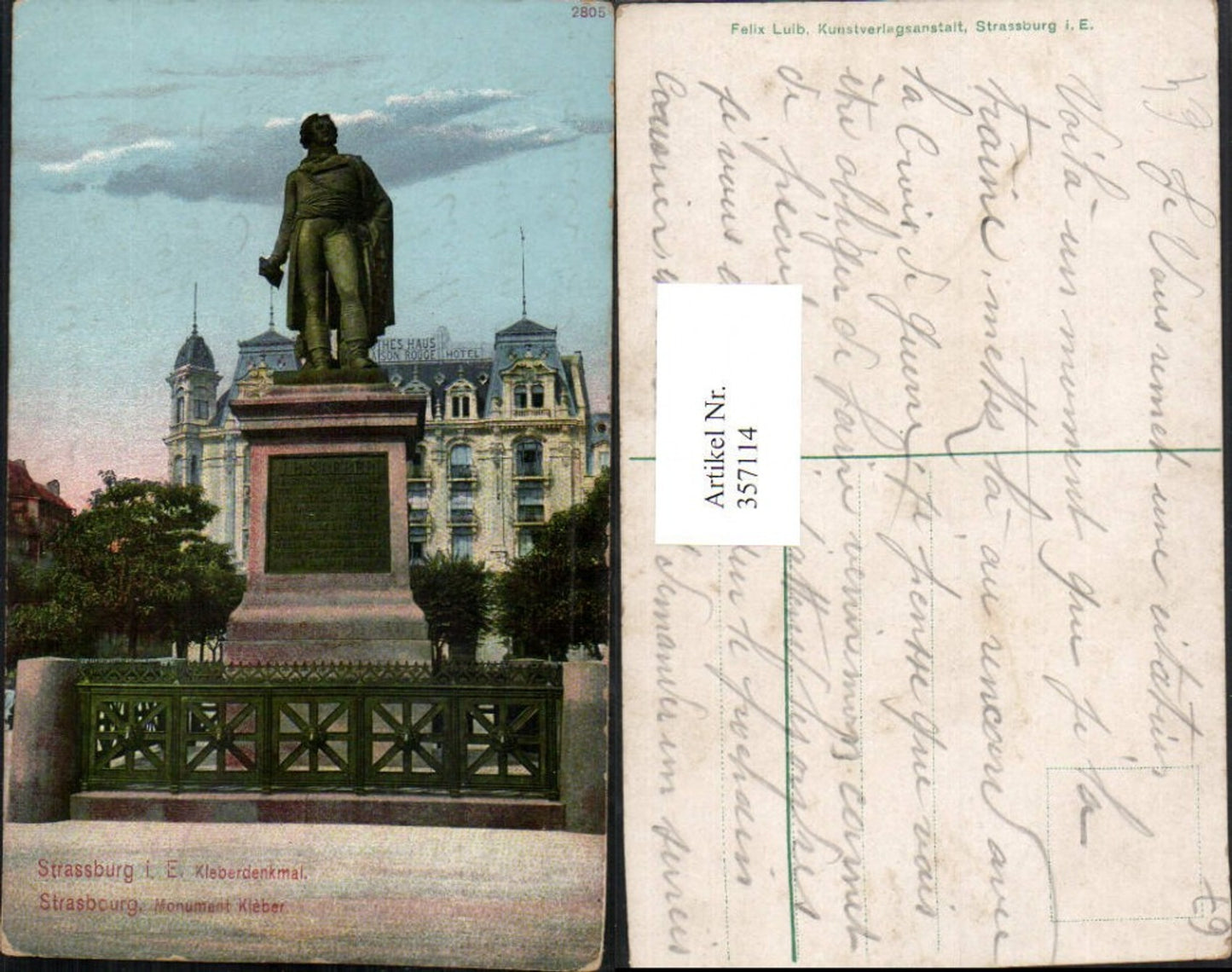 357114,Elsass Bas-Rhin Strasbourg Straßburg Monument Kleber Denkmal