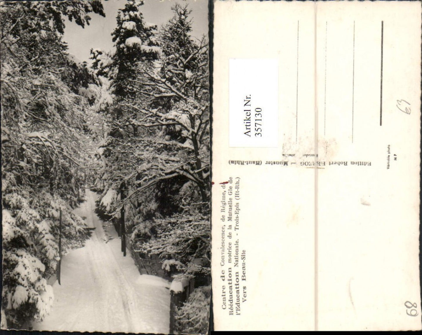 357130,Elsass Haut-Rhin Trois-Epis Vers Beau-Site Wegpartie Winterbild
