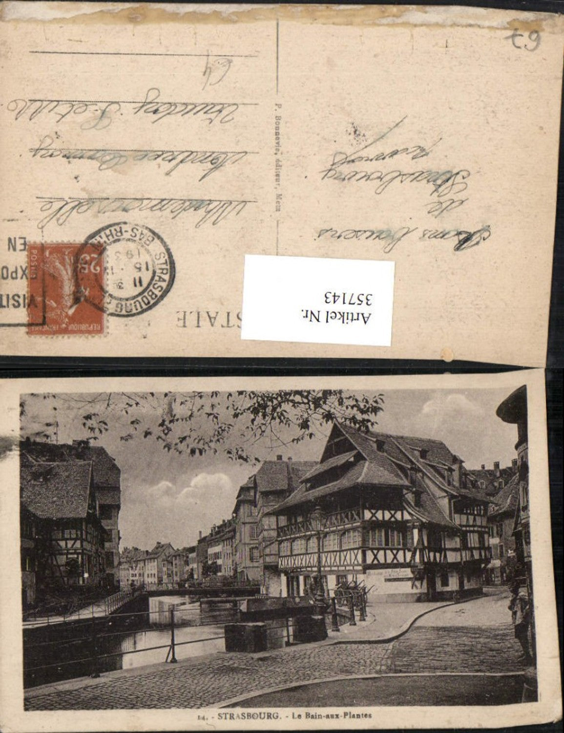 357143,Elsass Bas-Rhin Strasbourg Straßburg Le Bain-aux-Plantes Kanal