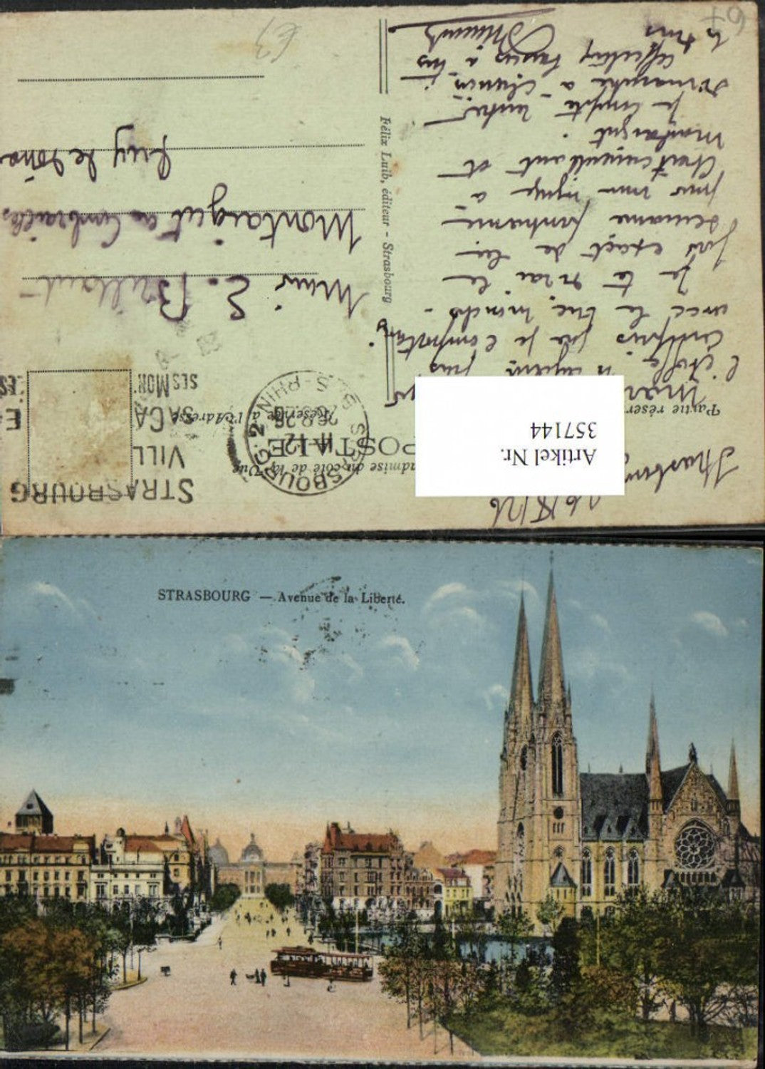 357144,Elsass Bas-Rhin Strasbourg Straßburg Avenue de la Liberte Kirche