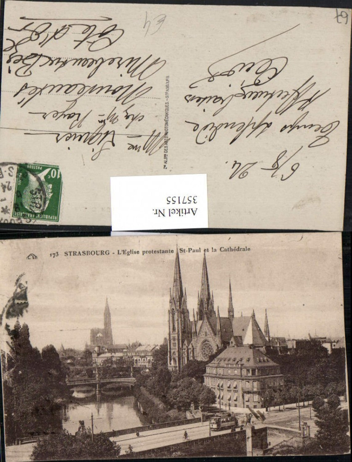 357155,Elsass Bas-Rhin Strasbourg Straßburg L'Eglise protestante St-Paul et la Cathedrale