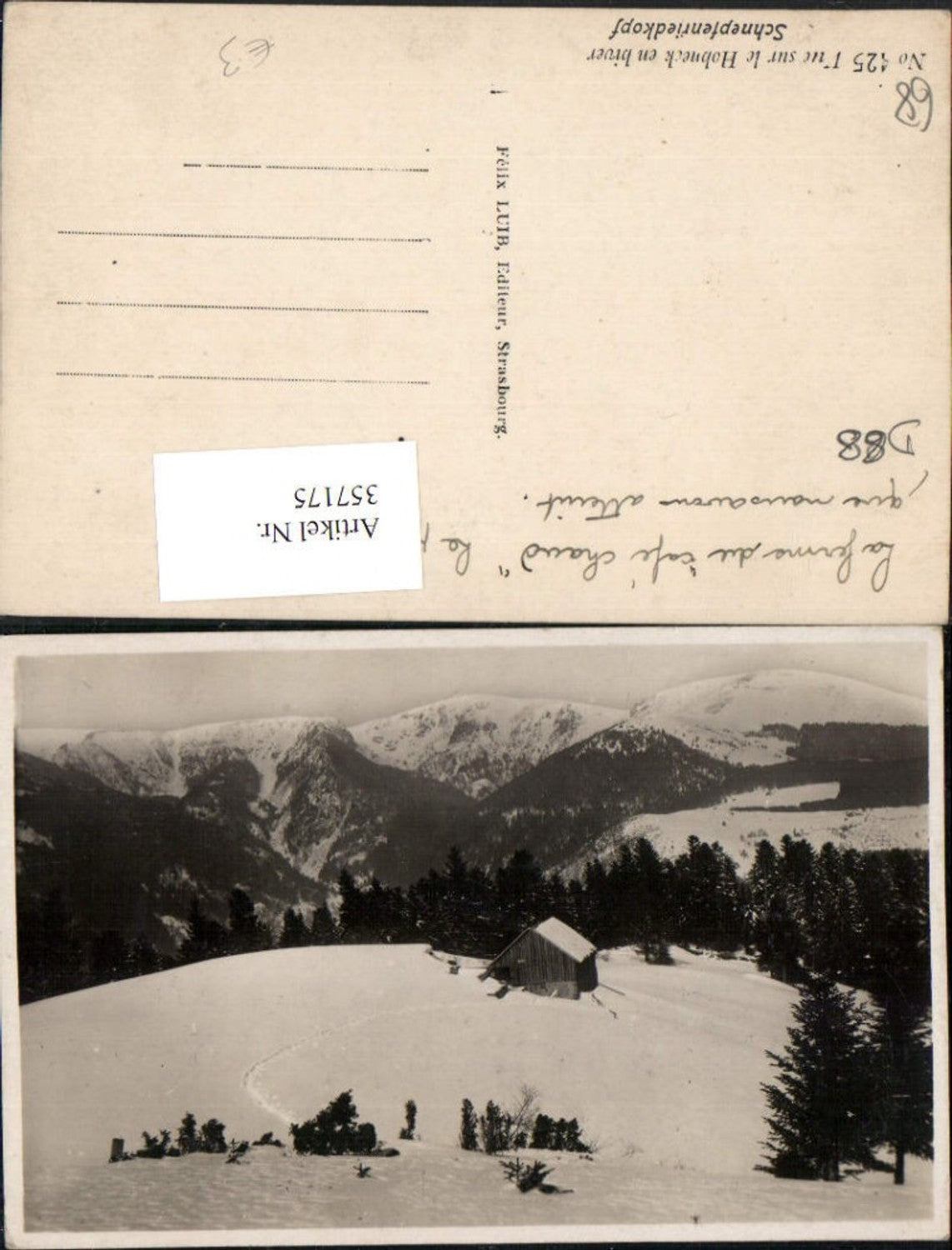 357175,Elsass Haut-Rhin Vue sur le Hohneck en hiver Schnepfenriedkopf Bergkulisse Winterbild