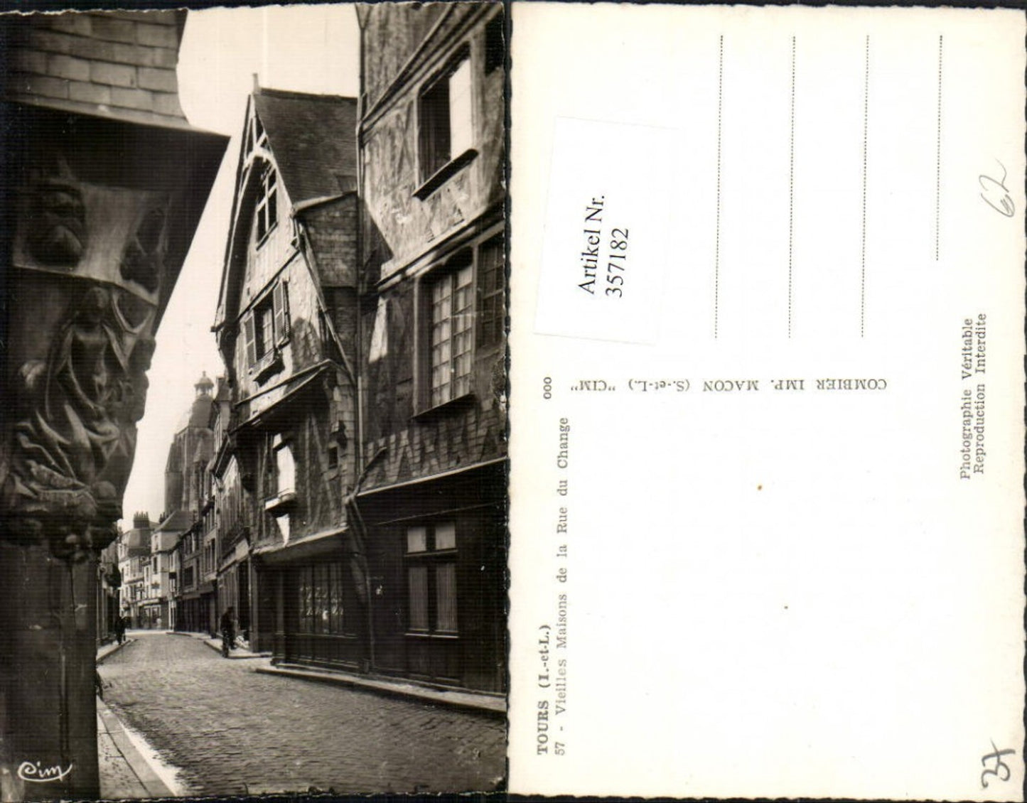 357182,Centre Indre-et-Loire Tours Vieilles Maisons de la Rue du Change Straßenansicht