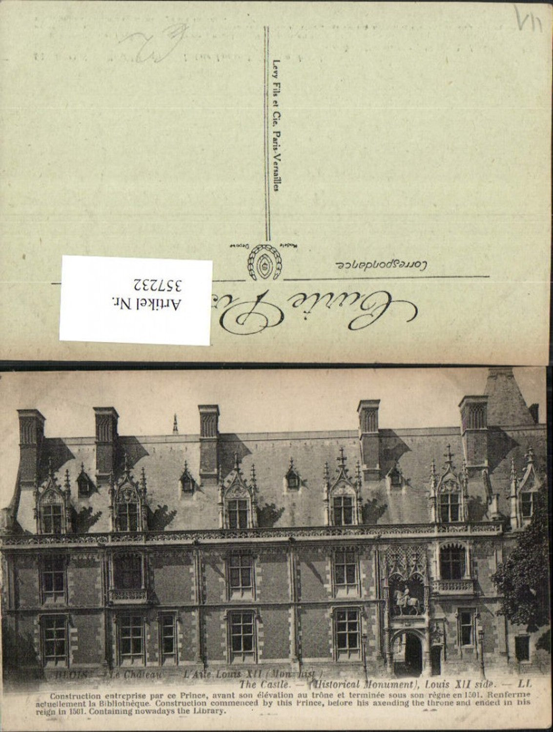 357232,Centre Loire-et-Cher Blois Le Chateau L'Aile Louis Schloss
