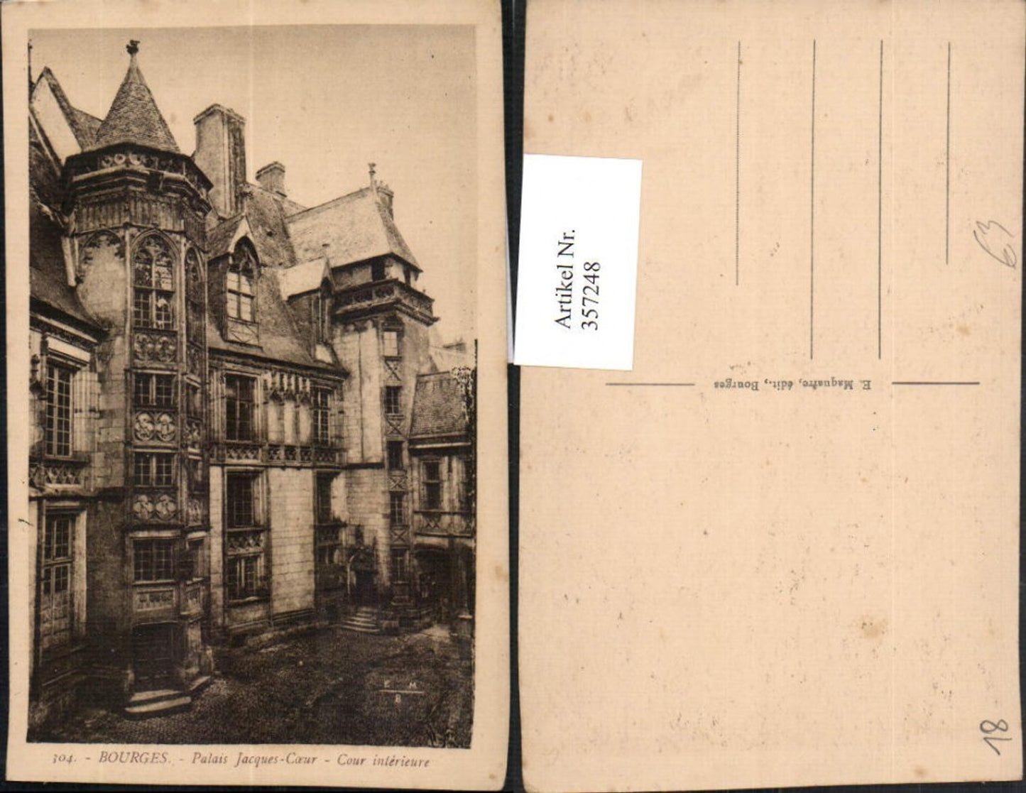 357248,Centre Cher Bourges Palais Jacques-Coeur Hof Erker